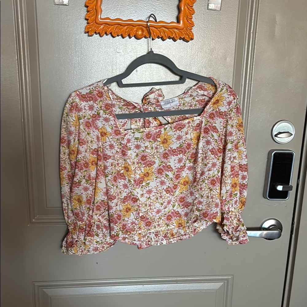 Floral Women's Top - Pink and Yellow